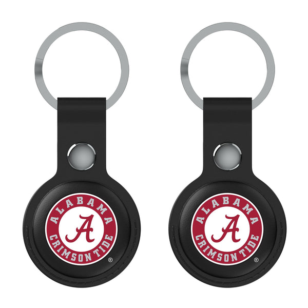 University of Alabama Crimson Tide Insignia AirTag Black Airtag Holder 2-Pack Flat.Jpg