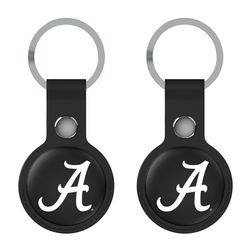 University of Alabama Crimson Tide Script A Insignia AirTag Black Airtag Holder 2-Pack Flat.Jpg