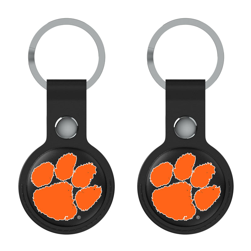 Clemson University Tigers Insignia AirTag Black Airtag Holder 2-Pack Flat.Jpg