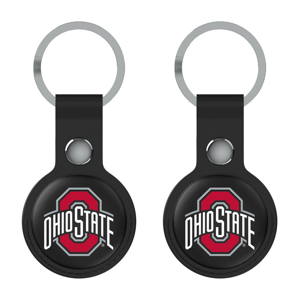 Ohio State University Buckeyes Insignia AirTag Black Airtag Holder 2-Pack Flat.Jpg