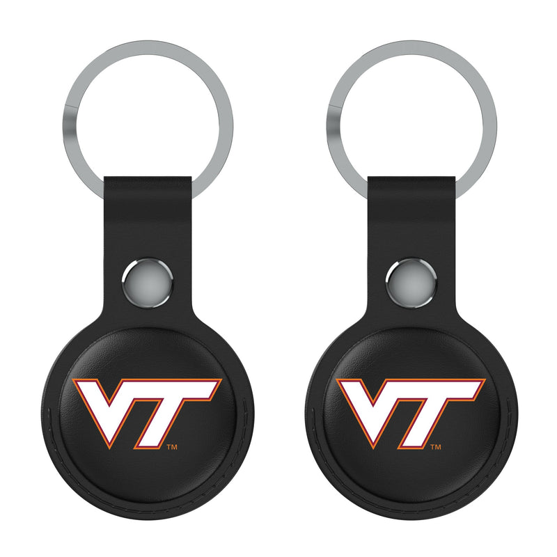 Virginia Tech Hokies Insignia AirTag Black Airtag Holder 2-Pack Flat.Jpg