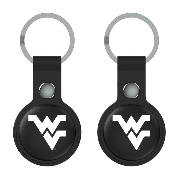 West Virginia University Mountaineers Insignia AirTag Black Airtag Holder 2-Pack Flat.Jpg