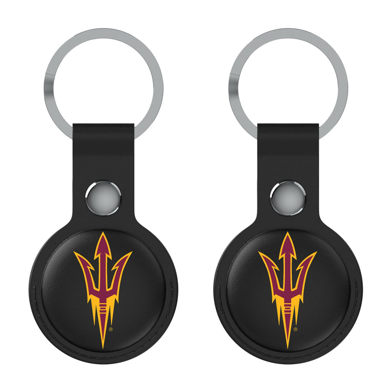 Arizona State University Sun Devils Insignia AirTag Black Airtag Holder 2-Pack Flat.Jpg