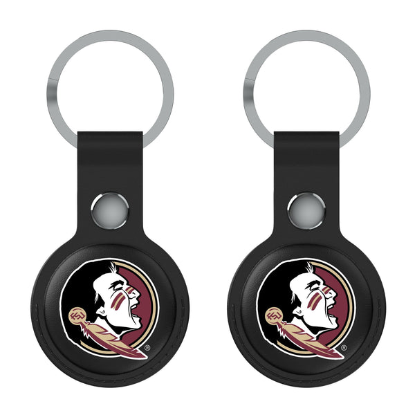 Florida State University Seminoles Insignia AirTag Black Airtag Holder 2-Pack Flat.Jpg