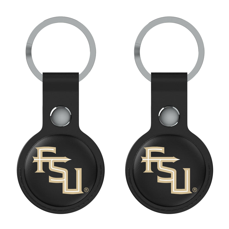 Florida State University Seminoles Athletic Wordmark Insignia AirTag Black Airtag Holder 2-Pack Flat.Jpg