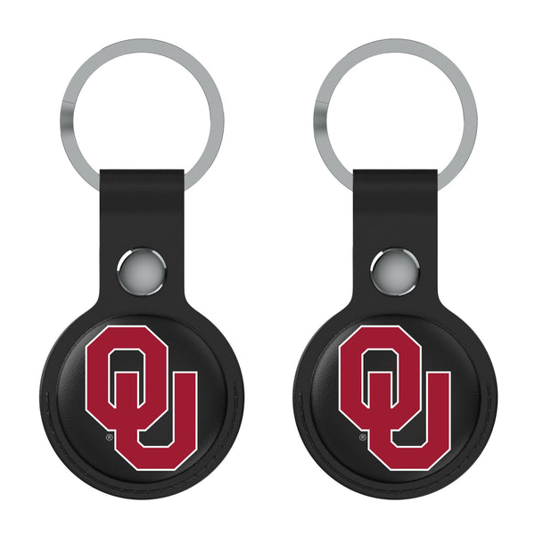 University of Oklahoma Sooners Insignia AirTag Black Airtag Holder 2-Pack Flat.Jpg