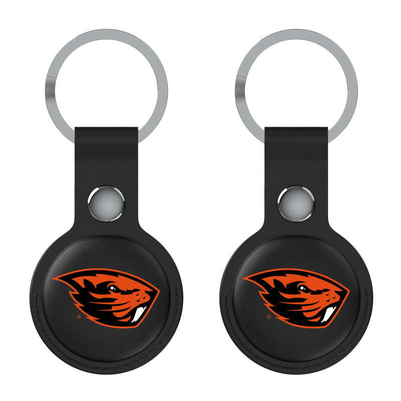 Oregon State University Beavers Insignia AirTag Black Airtag Holder 2-Pack Flat.Jpg