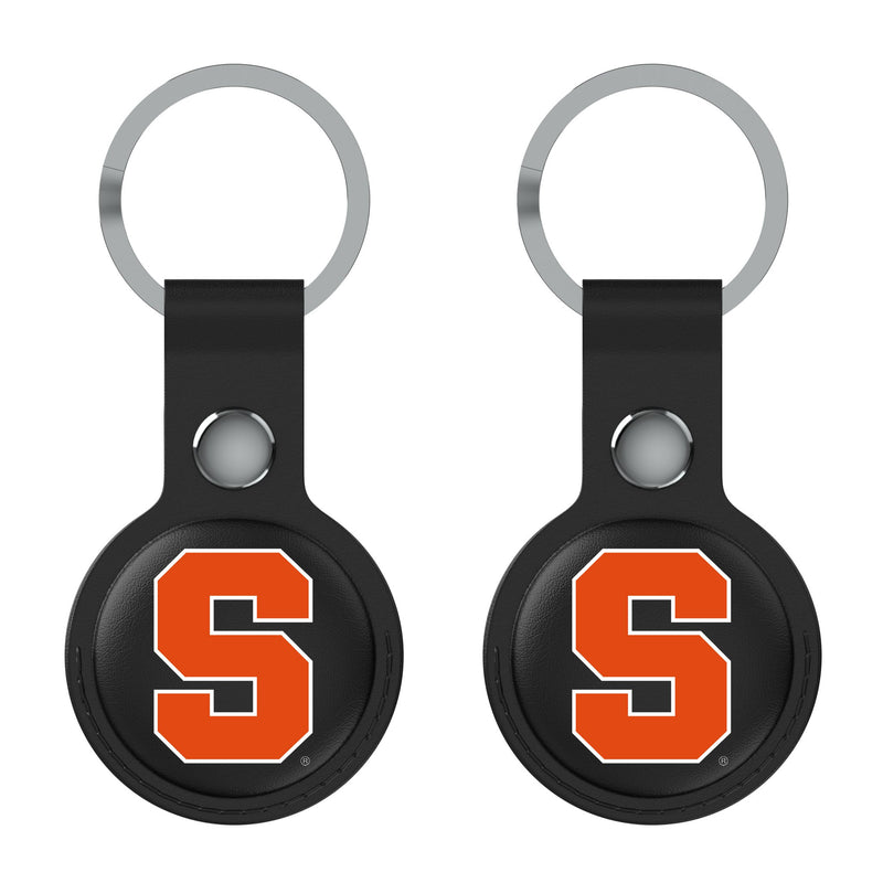 Syracuse University Orange Insignia AirTag Black Airtag Holder 2-Pack Flat.Jpg