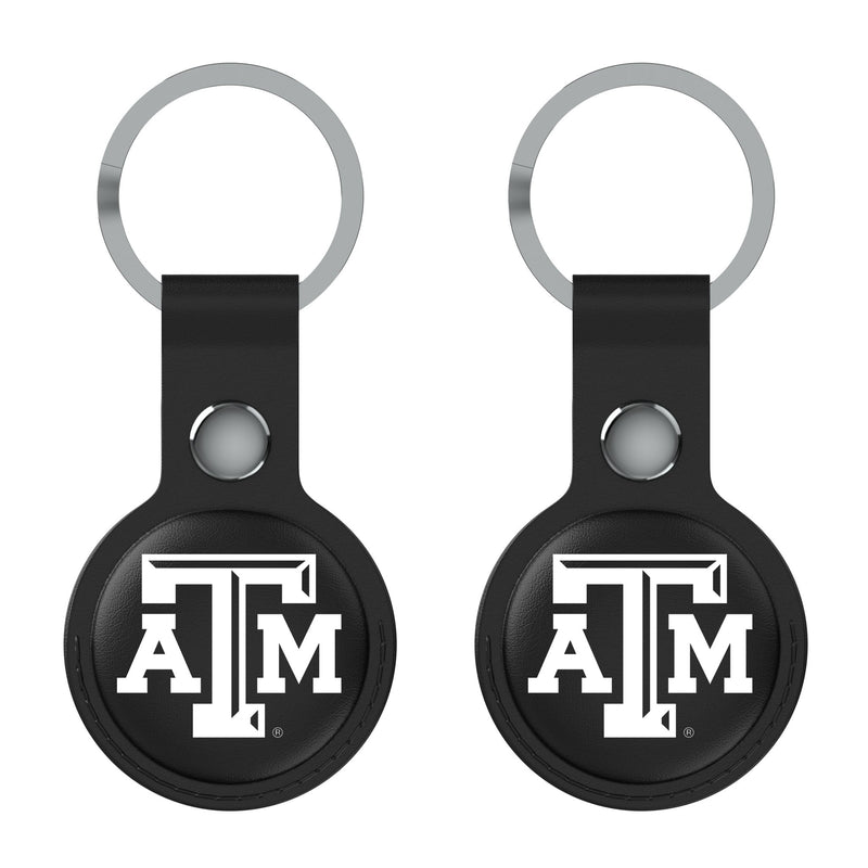 Texas A&M University Aggies Insignia AirTag Black Airtag Holder 2-Pack Flat.Jpg