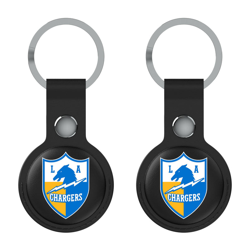 Los Angeles Chargers Historic Collection Insignia AirTag Black Airtag Holder 2-Pack Flat.Jpg