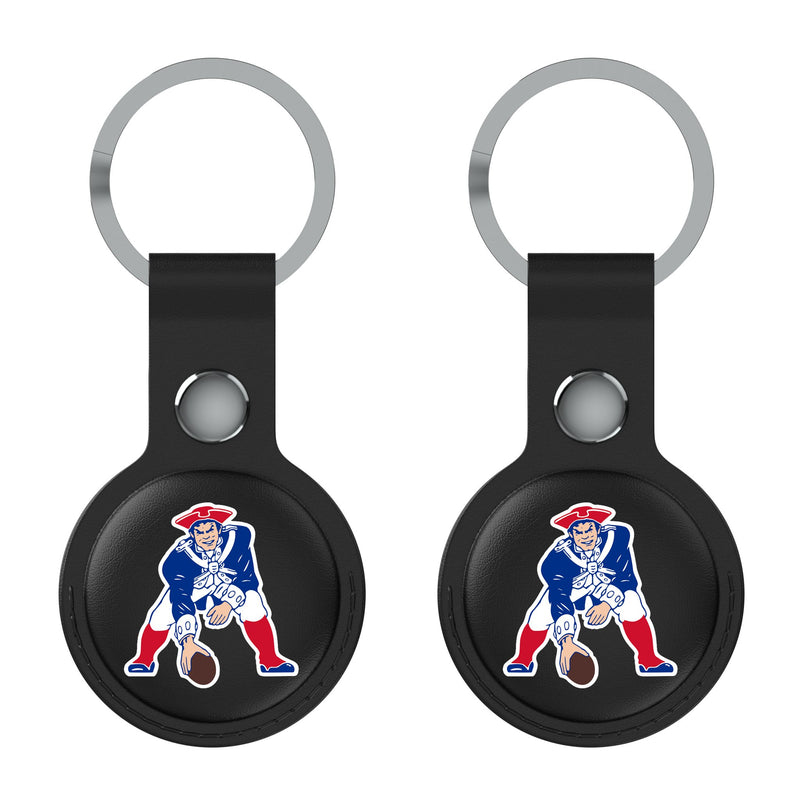 New England Patriots Historic Collection Insignia AirTag Black Airtag Holder 2-Pack Flat.Jpg