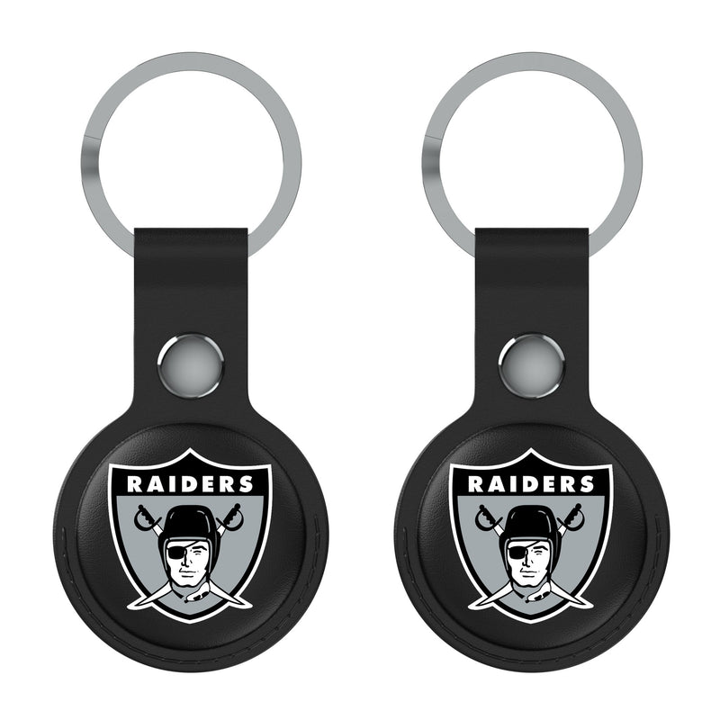 Oakland Raiders 1963 Historic Collection Insignia AirTag Black Airtag Holder 2-Pack Flat.Jpg