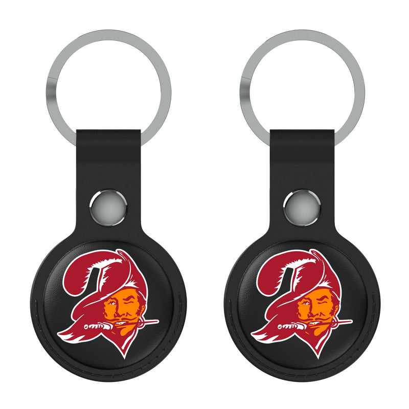 Tampa Bay Buccaneers Historic Collection Insignia AirTag Black Airtag Holder 2-Pack Flat.Jpg