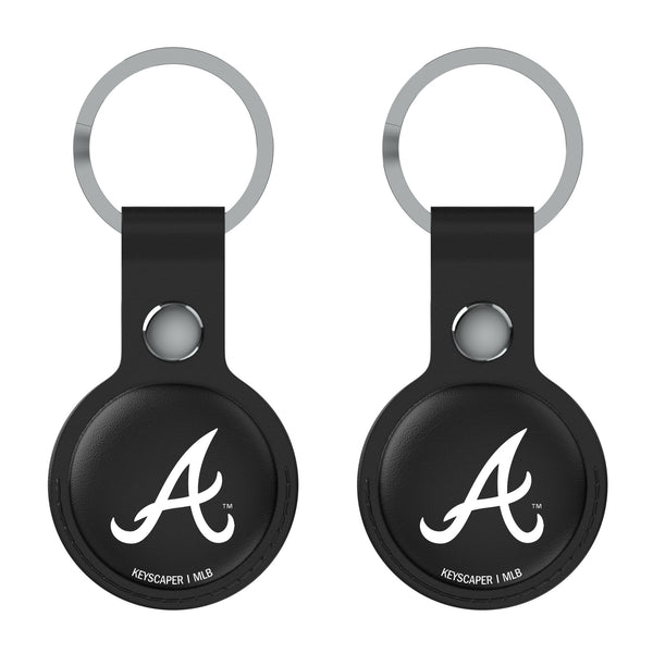 Atlanta Braves Insignia AirTag Black Airtag Holder 2-Pack Flat.Jpg