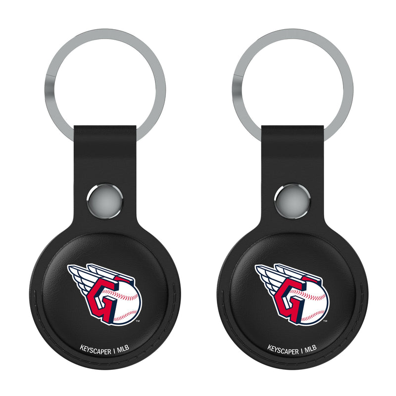 Cleveland Guardians Insignia AirTag Black Airtag Holder 2-Pack Flat.Jpg