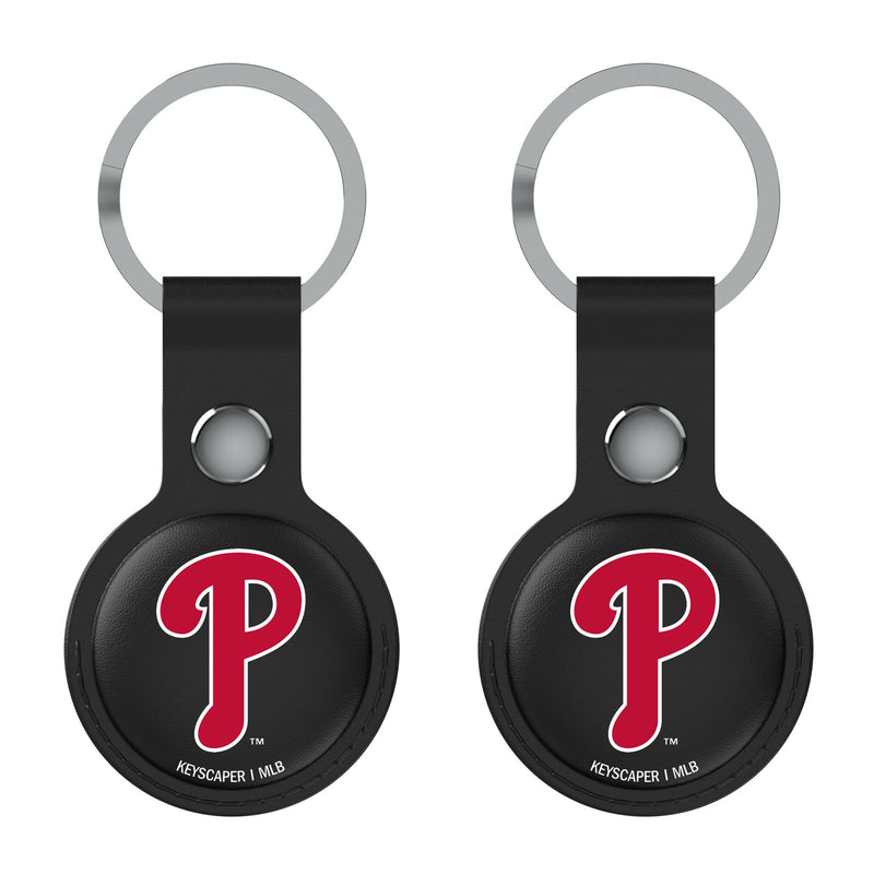 Philadelphia Phillies Insignia AirTag Black Airtag Holder 2-Pack Flat.Jpg