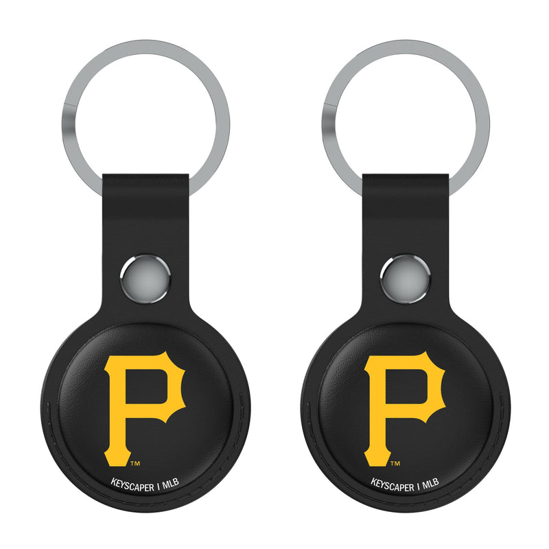 Pittsburgh Pirates Insignia AirTag Black Airtag Holder 2-Pack Flat.Jpg