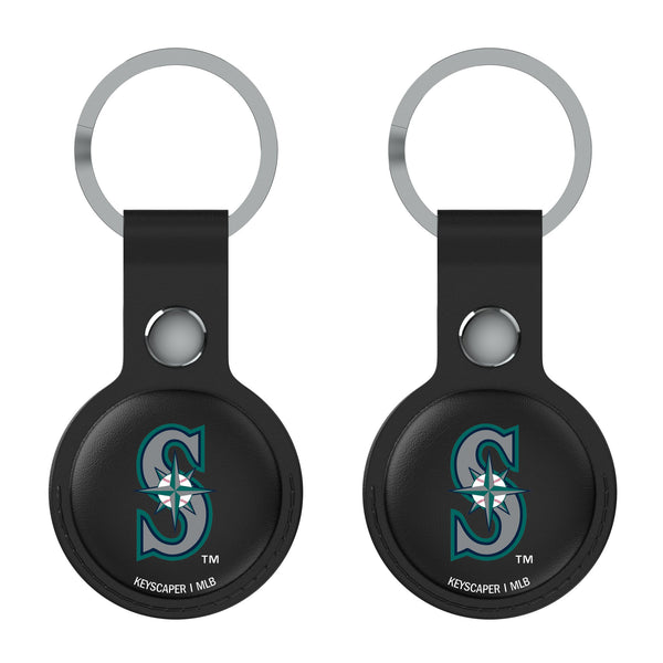 Seattle Mariners Insignia AirTag Black Airtag Holder 2-Pack Flat.Jpg