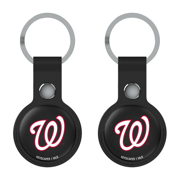 Washington Nationals Insignia AirTag Black Airtag Holder 2-Pack Flat.Jpg