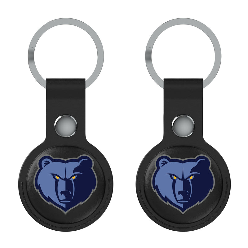 Memphis Grizzlies Insignia AirTag Black Airtag Holder 2-Pack Flat.Jpg