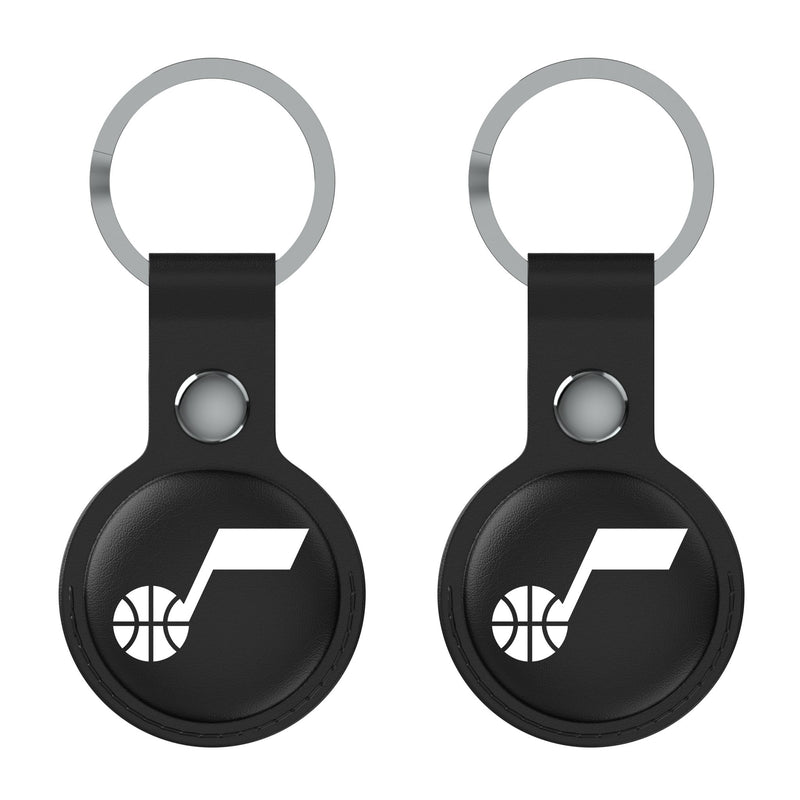 Utah Jazz Insignia AirTag Black Airtag Holder 2-Pack Flat.Jpg