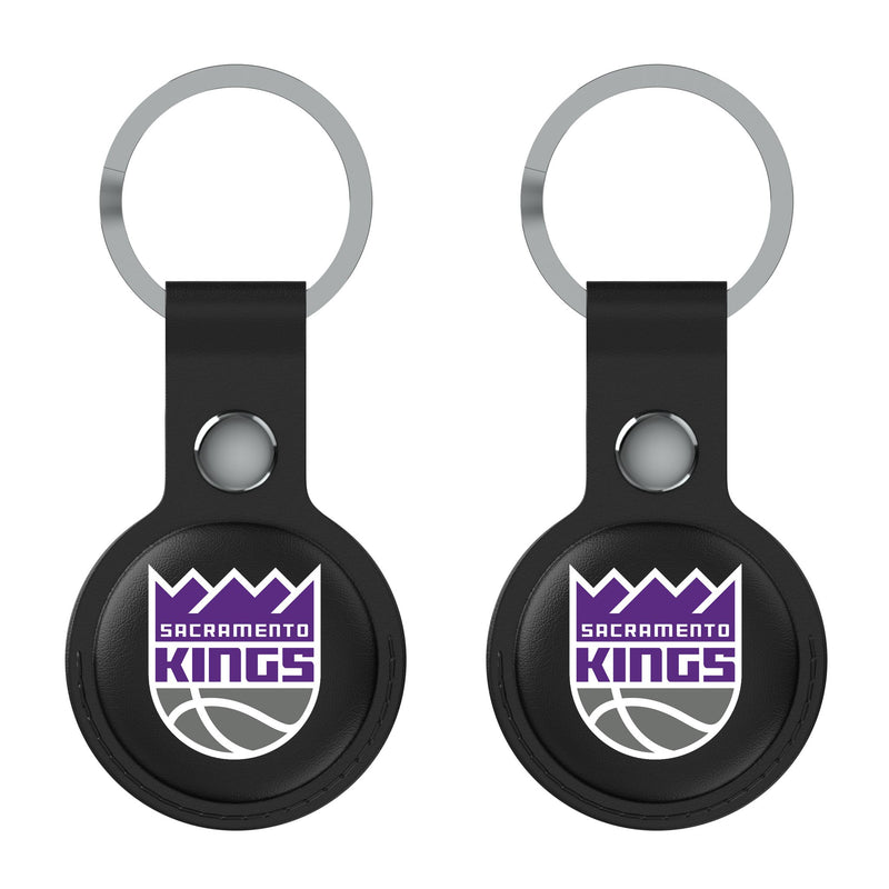 Sacramento Kings Insignia AirTag Black Airtag Holder 2-Pack Flat.Jpg