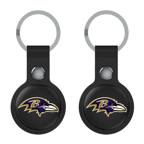 Baltimore Ravens Insignia AirTag Black Airtag Holder 2-Pack Flat.Jpg