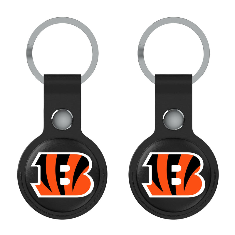 Cincinnati Bengals Insignia AirTag Black Airtag Holder 2-Pack Flat.Jpg