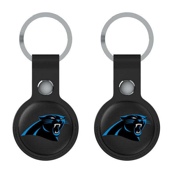 Carolina Panthers Insignia AirTag Black Airtag Holder 2-Pack Flat.Jpg