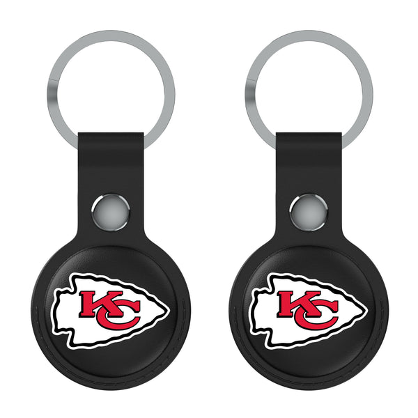 Kansas City Chiefs Insignia AirTag Black Airtag Holder 2-Pack Flat.Jpg