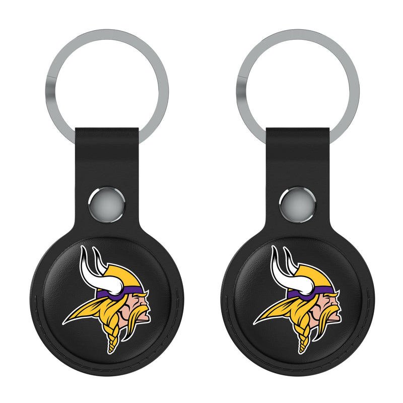 Minnesota Vikings Insignia AirTag Black Airtag Holder 2-Pack Flat.Jpg