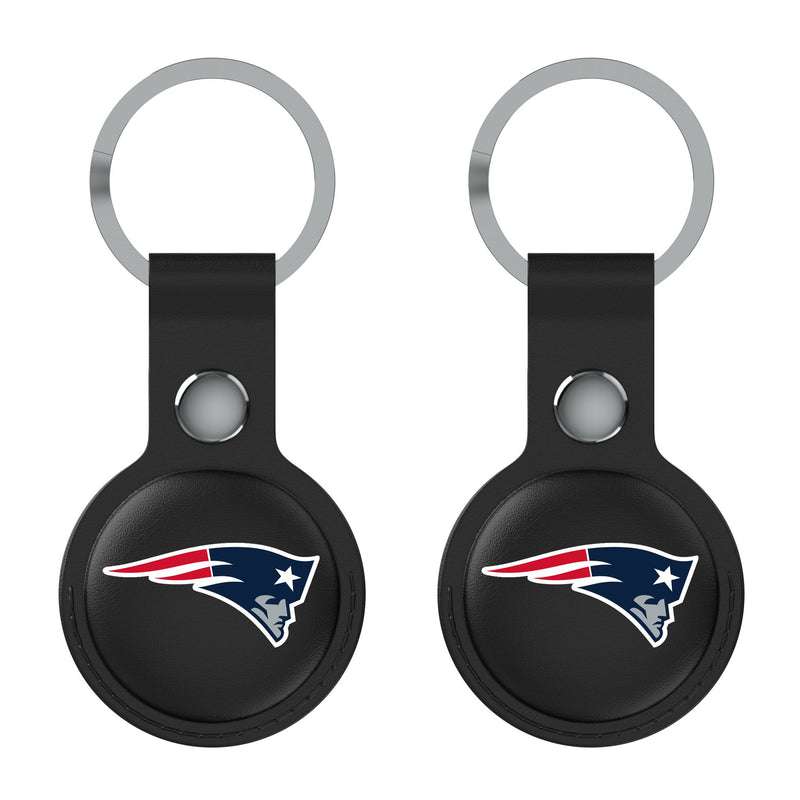 New England Patriots Insignia AirTag Black Airtag Holder 2-Pack Flat.Jpg