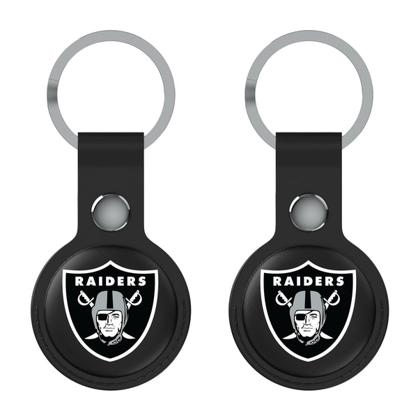 Las Vegas Raiders Insignia AirTag Black Airtag Holder 2-Pack Flat.Jpg