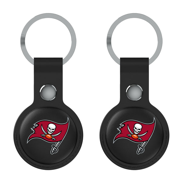 Tampa Bay Buccaneers Insignia AirTag Black Airtag Holder 2-Pack Flat.Jpg