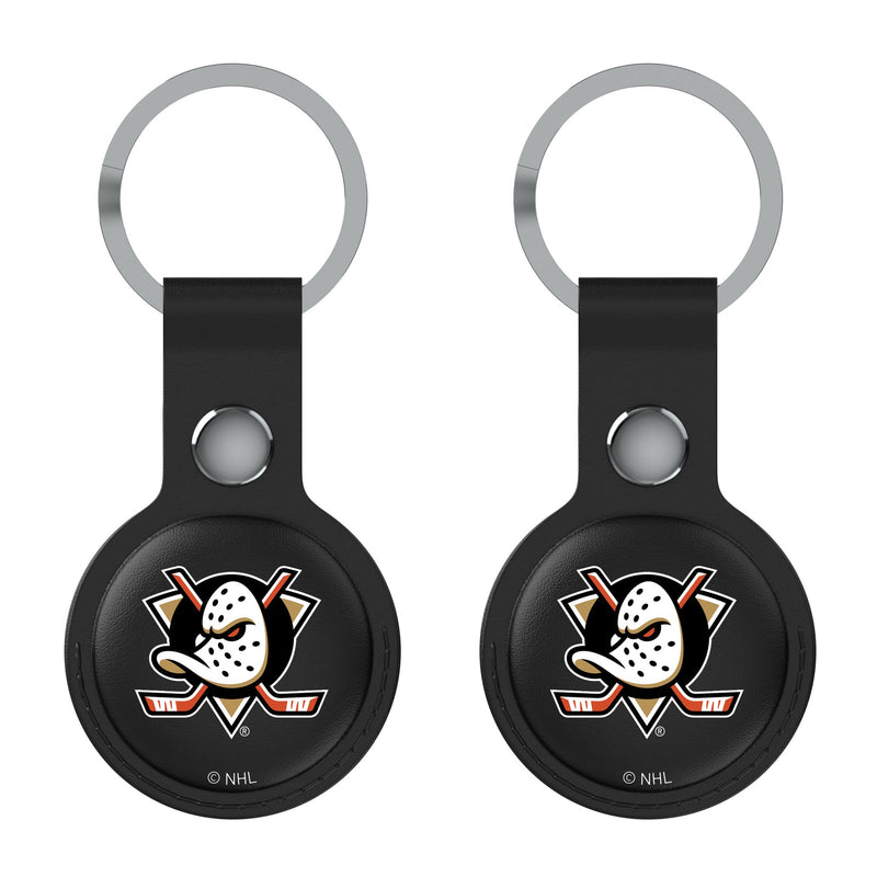 Anaheim Ducks Insignia AirTag Black Airtag Holder 2-Pack Flat.Jpg