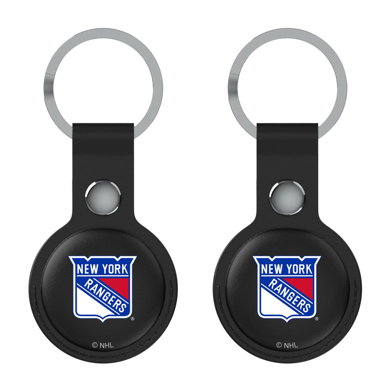 New York Rangers Insignia AirTag Black Airtag Holder 2-Pack Flat.Jpg