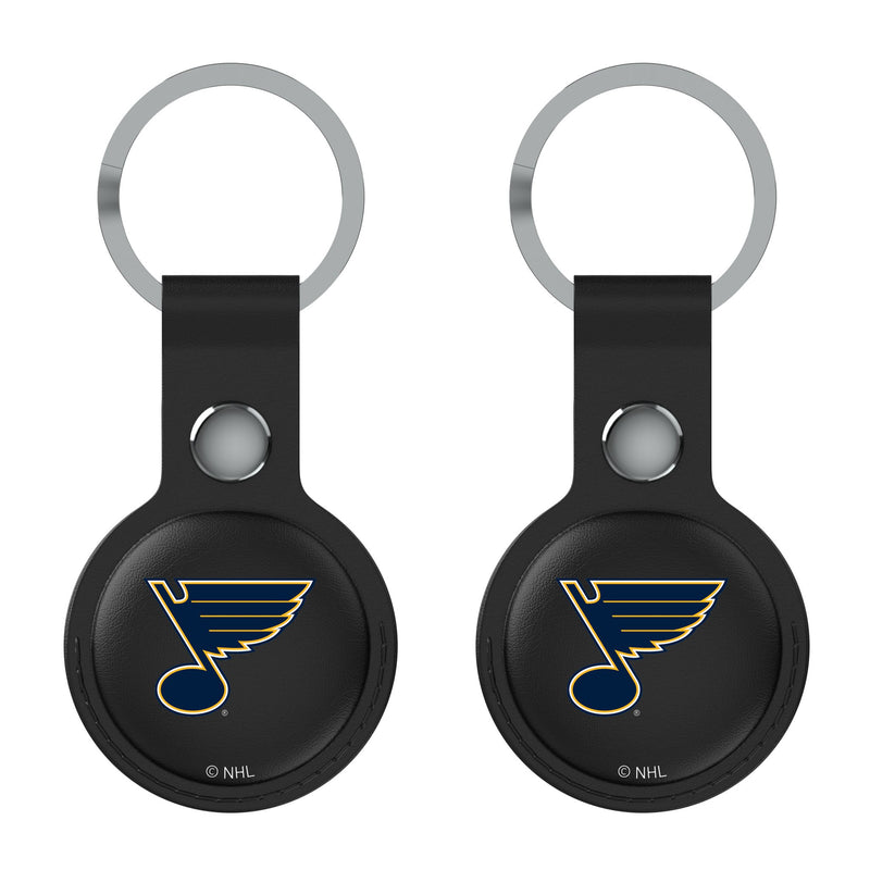 St. Louis Blues Insignia AirTag Black Airtag Holder 2-Pack Flat.Jpg