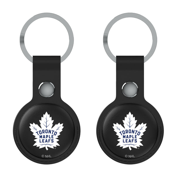 Toronto Maple Leafs Insignia AirTag Black Airtag Holder 2-Pack Flat.Jpg