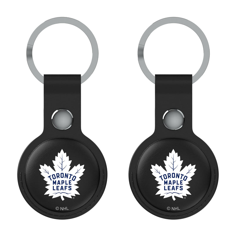 Toronto Maple Leafs Insignia AirTag Black Airtag Holder 2-Pack Flat.Jpg