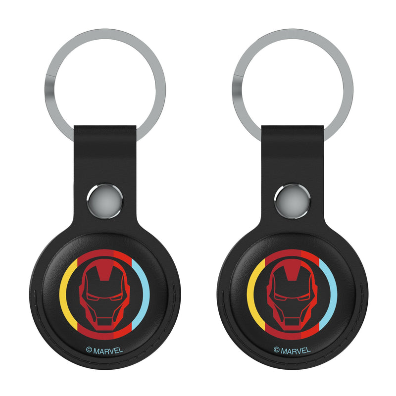 Marvel Avengers Iron Man Sigil AirTag Black Airtag Holder 2-Pack Flat.Jpg