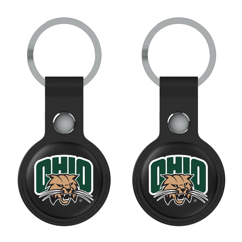 Ohio University Bobcats Insignia AirTag Black Airtag Holder 2-Pack Flat.Jpg