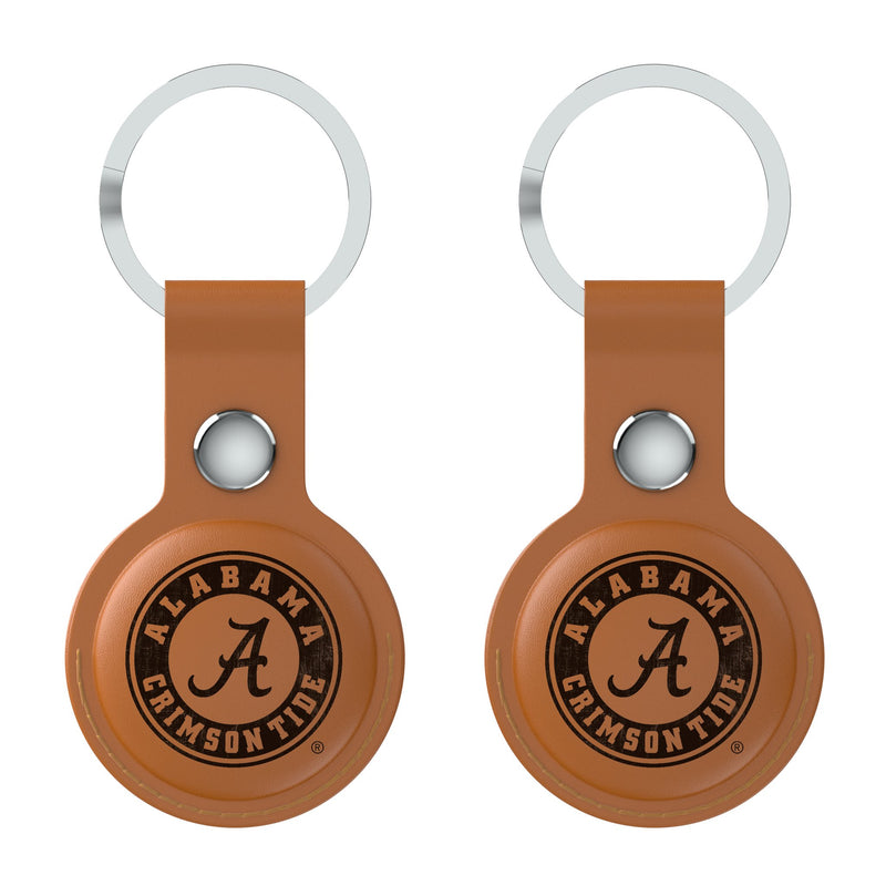 University of Alabama Crimson Tide Burn AirTag Brown Airtag Holder 2-Pack Flat.Jpg