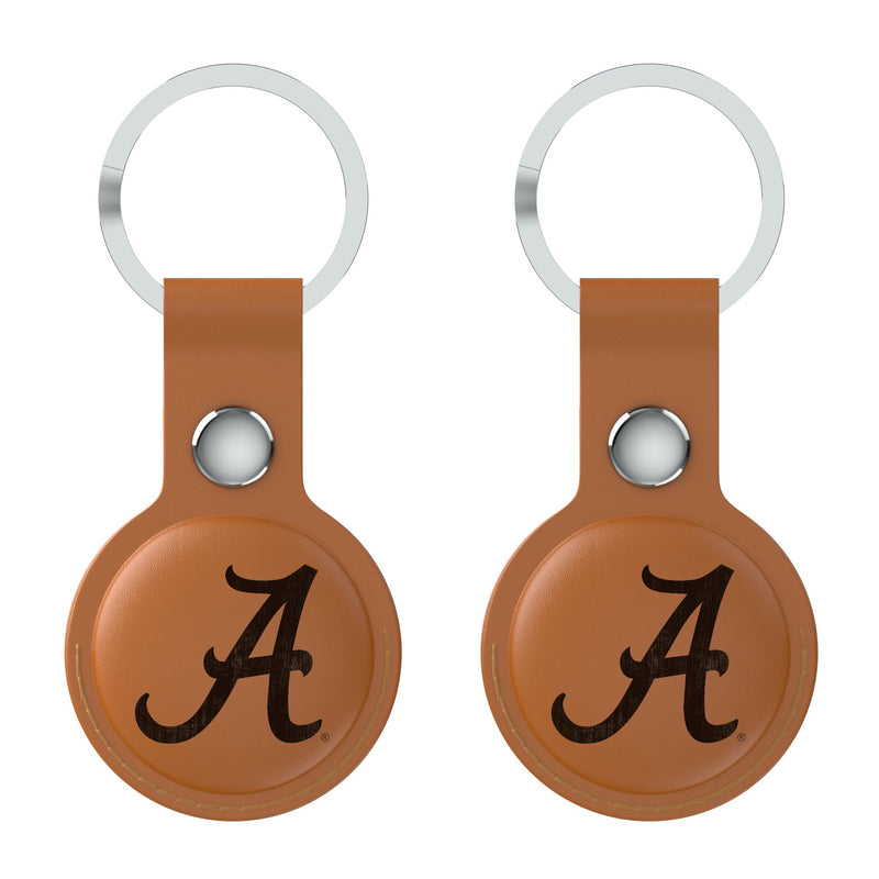 University of Alabama Crimson Tide Script A Burn AirTag Brown Airtag Holder 2-Pack Flat.Jpg