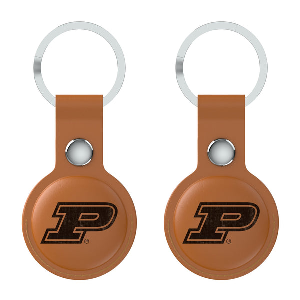 Purdue University Boilermakers Burn AirTag Brown Airtag Holder 2-Pack Flat.Jpg