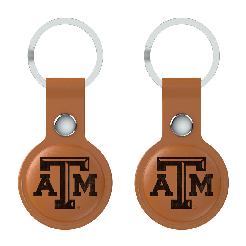 Texas A&M University Aggies Burn AirTag Brown Airtag Holder 2-Pack Flat.Jpg