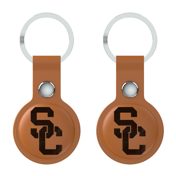 University of Southern California Trojans Burn AirTag Brown Airtag Holder 2-Pack Flat.Jpg