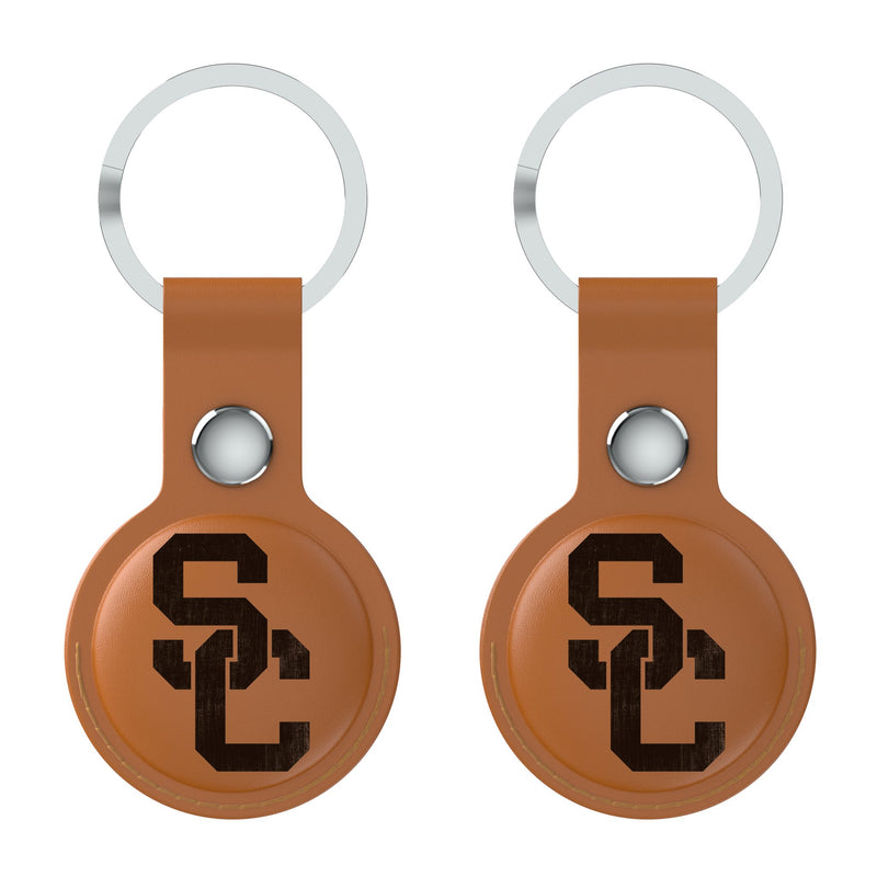 University of Southern California Trojans Burn AirTag Brown Airtag Holder 2-Pack Flat.Jpg