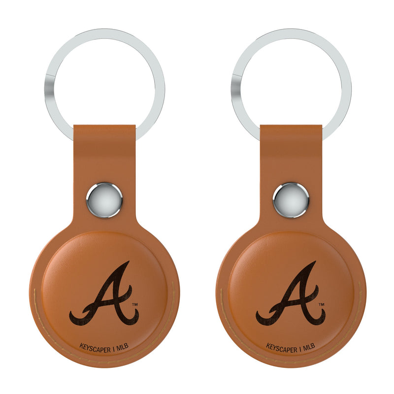 Atlanta Braves Burn AirTag Brown Airtag Holder 2-Pack Flat.Jpg