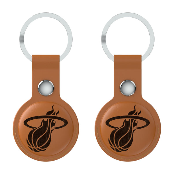 Miami Heat Burn AirTag Brown Airtag Holder 2-Pack Flat.Jpg