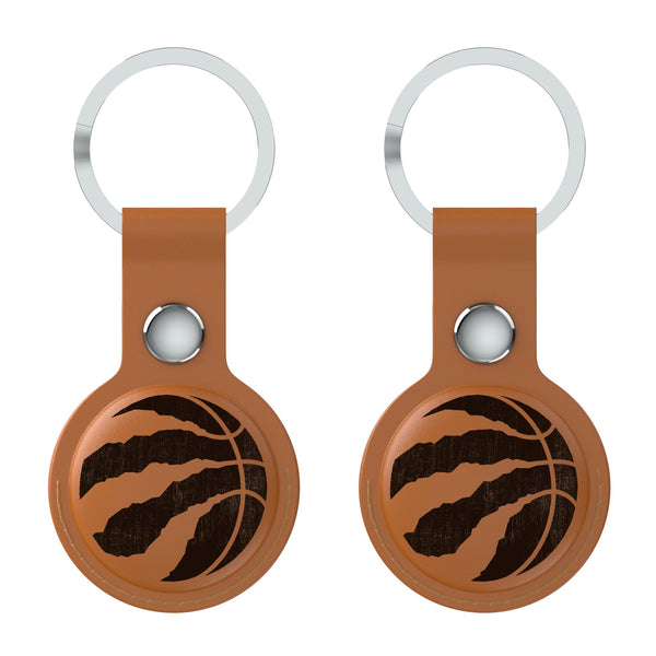 Toronto Raptors Burn AirTag Brown Airtag Holder 2-Pack Flat.Jpg